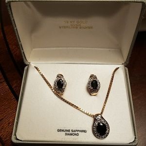 18k over sterling silver, sapphire diamond set